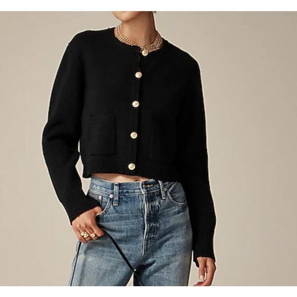 J. Crew Sweaters - J. Crew Women's Emilie Sweater Lady Jacket Cardigan Black L Large New